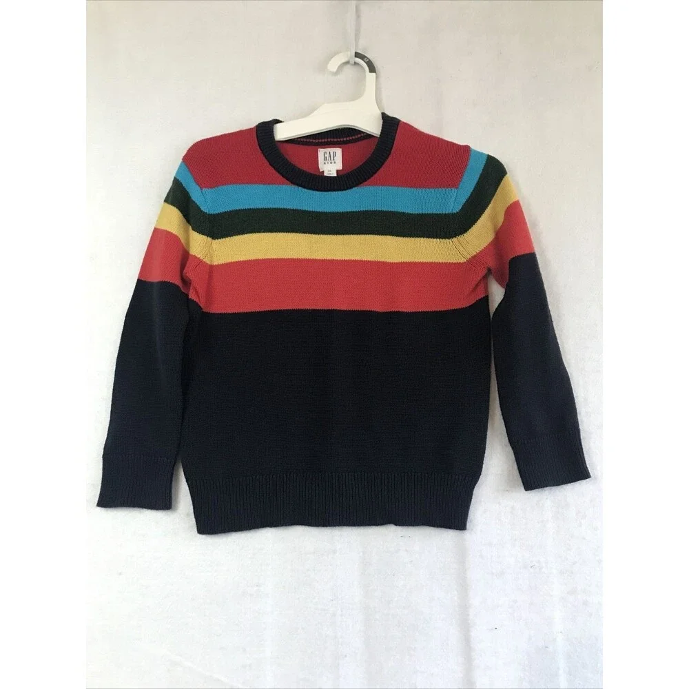 Gap Kids Boys Blue Multicolored Pullover Sweater X-Small  kids